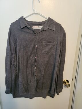 Faded Glory Gray Button-Down Shirt